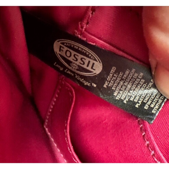 Fossil Key-per Wallet Orange Coated Canvas Zip Around‎ Geometric Accordion Fold - Picture 4 of 4